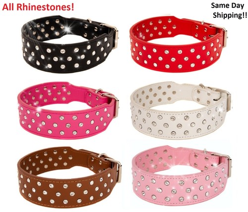Collare cane strass pelle