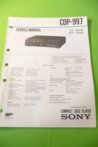 Manuale servizio per - per, sony