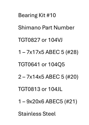 Kit cuscinetti shimano - #10,