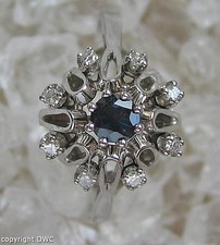 Anello con diamanti brillanti in oro bianco 18 kt 750 zaffiro zaffiro 69 fine