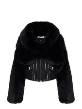 Elisabetta Franchi pelliccia ecologica stile bustier nero