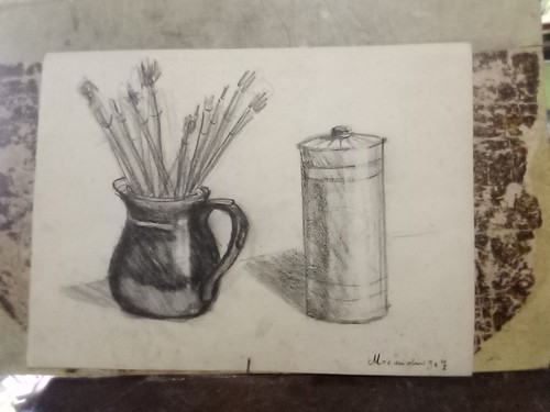 Antico disegno natura morta - natura,