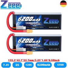 2x Zeee 2S Lipo batteria
