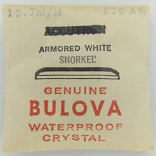 Orologio Bulova Accutron Caravelle NOS corazzato bianco boccaglio cristallo 19,7 mm 679 AW