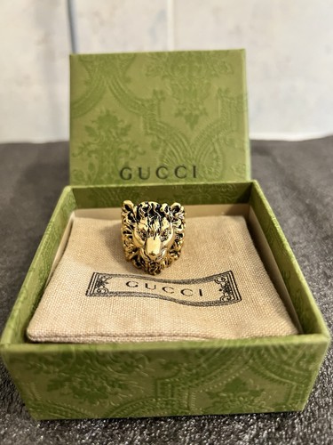Gucci lion head ring gold - ring,