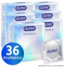 Preservativi Durex Invisible Ultra Sottili Extra Lubrificati 36 Profilattici