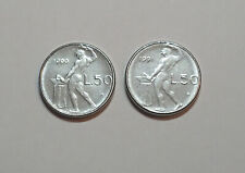 Micro monete 50 lire Italia 1990 1991 mini (rare senza rombo e orecchio a punta)
