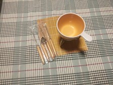 SET FONDUTA BOURGUIGNONNE CIOCCOLATIERA PORCELLANA CON FORNELLINO