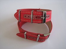 1 CINTURINO IN CORDURA E PELLE NATO ROSSO 24 mm NUOVO
