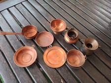 Lotto di pentole da cucina in miniatura in rame anni 40  Vintage