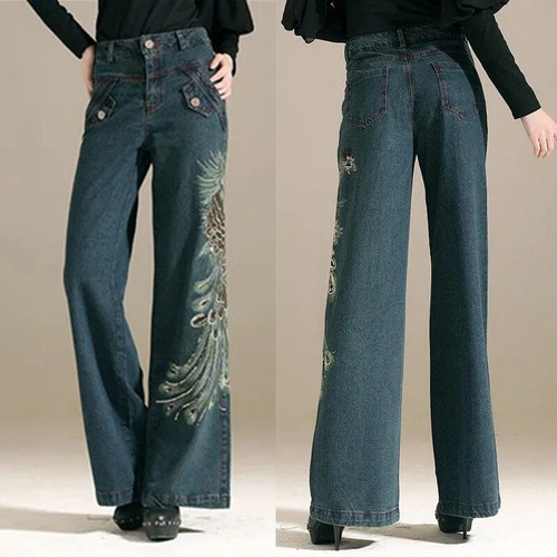 Pantaloni denim donna gamba - denim,