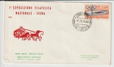 SIENA - 1960 - BUSTA CON ANNULLO FILATELICO PER 1.a ESPOSIZIONE FILATELICA