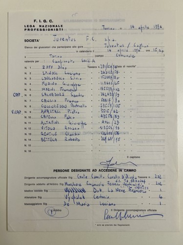 Juventus vs cagliari - 14/04/72,