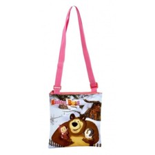 Borsa Passeggio Tracolla Trasversale Masha e Orso con Pinguini Borsetta Bambina