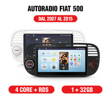 Stereo Autoradio Fiat 500 2007 - 2008 Carplay Android Apple Auto Wireless Bianco