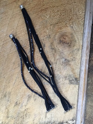 Bracciale perline argento nero - perline,