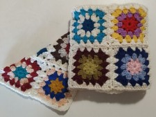 Sciarpa granny square, sciarpa  piastrelle uncinetto, sciarpa mattonelle nonna