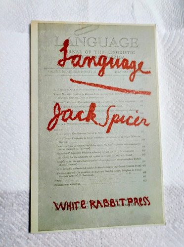Jack spicer language 1965 - jack,