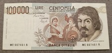 100000 LIRE CARAVAGGIO 1°