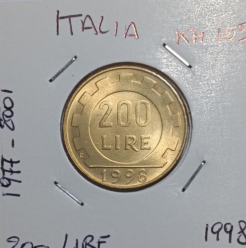 Italia 200 lire 1998 km - italia,