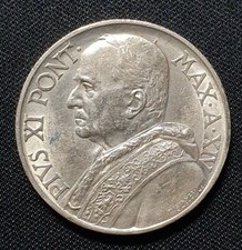 10 lire pezzo 1935 Vaticano Papa Pio XI Moneta argento Maria con Gesù Bambino