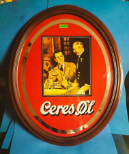 1017- quadro specchio OVALE  pubblicitario vintage  BIRRA CERES 56x45cm raro