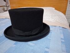 CAPPELLO CILINDRO NERO, NUOVO CON ETICHETTE, TAGLIA 61, CAPPELLERIA MELEGARI