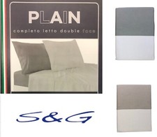 Completo Letto-Lenzuola"S&G Home"-100%COTONE-TINTA UNITA-Tutte le Misure MAXI