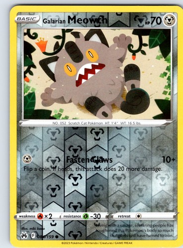 Galarian meowth corona comune - meowth,