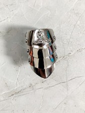 Anello corazza metallo argento