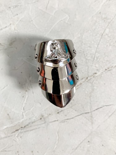 Anello corazza metallo argento