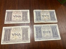 Biglietti Di Stato Regno d'Italia Una Lira E Due Lire (2 Coppie) Con Numero 3X5