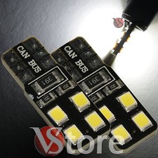 2 LAMPADINE T10 8 LED 2835 CANBUS Piatte Luce Posizione Targa Bianca Ambo i Lati