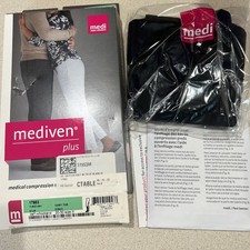 Medi Mediven Plus fascia superiore polpaccio alta compressione punta aperta 20-30 mmHg nero taglia III