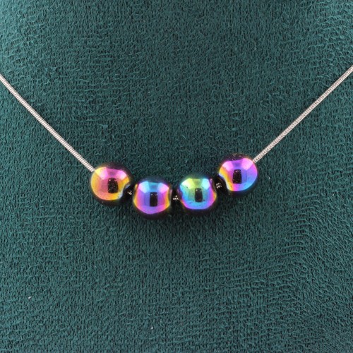 Collana perle ematite - 4,