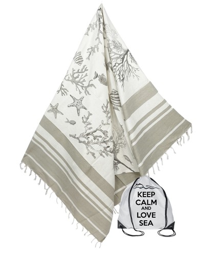 Telo mare fouta coralli beige - telo,