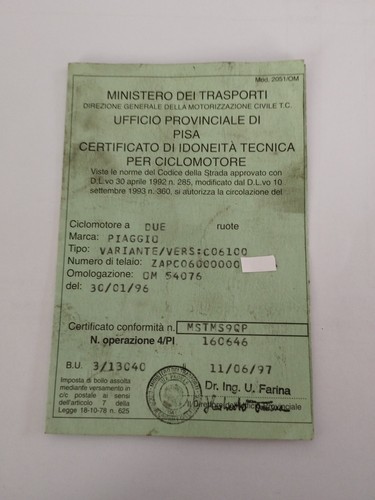 Libretto piaggio zip fast - piaggio,