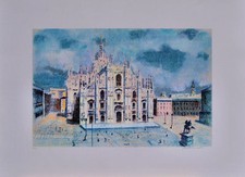NATALE ADDAMIANO litografia Milano IL DUOMO 50x70 firmato numerato anno 1993