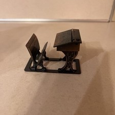 Scrivania scuola metallo miniatura Durham Industries 1976 vintage panca casa delle bambole