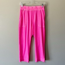 Pantaloni Capri Fresh Produce Neon Cosmos Rosa Chiave Largo Cotone Taglia Small Highrise