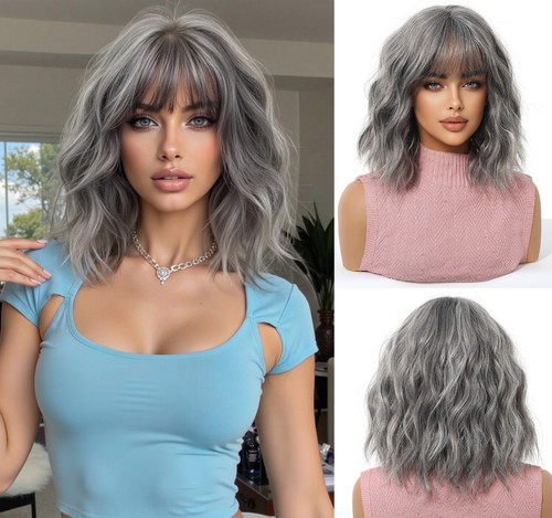 Parrucche donna grigio misto