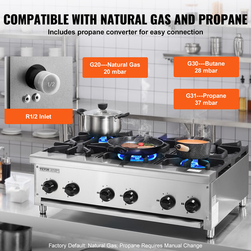Fornello gas commerciale con - a,
