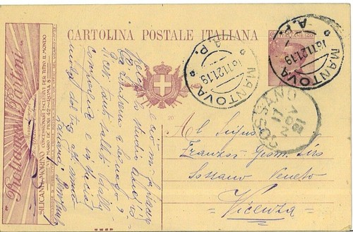 Cartolina postale cent 25 - cartolina, cent.