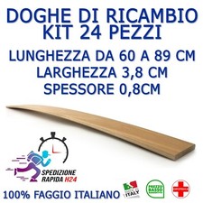 KIT 24 DOGHE DI RICAMBIO PER RETI LETTO IN LEGNO-TUTTE LE MISURE LARGHEZZA 3,8CM
