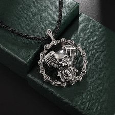 🔥 Collana biker teschio