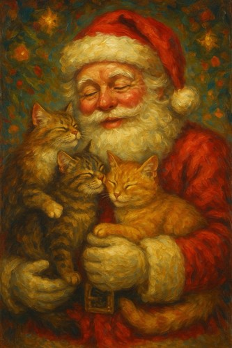 Babbo natale xmas gatti - babbo,
