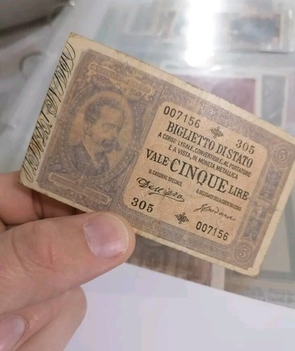 Banconota lire 1882 regno - banconota, 5