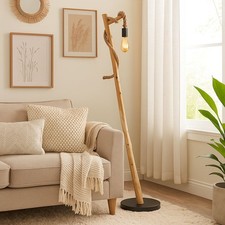 Piantana Legno Lampada da