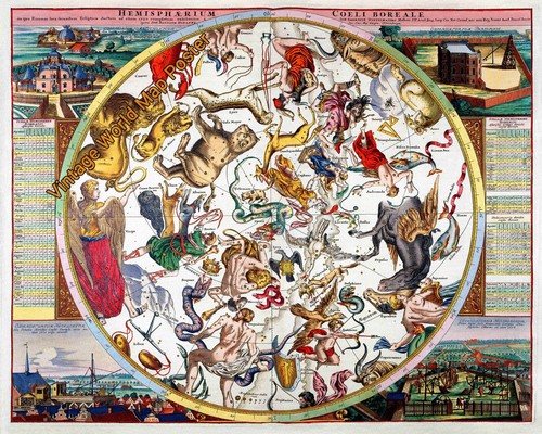 1742s vintage mappa del - vintage,