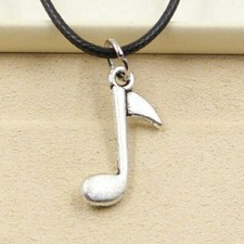 Collana nera con nota - con, musicale